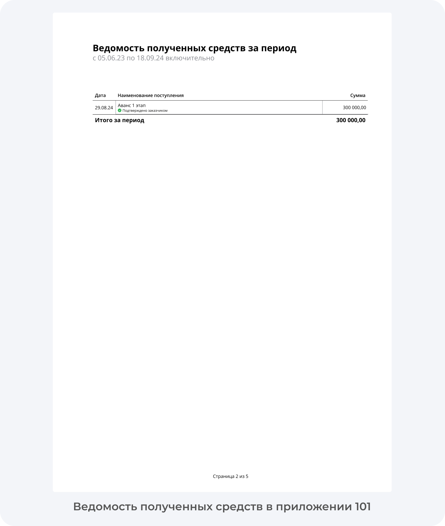 Создание отчета в приложении 101